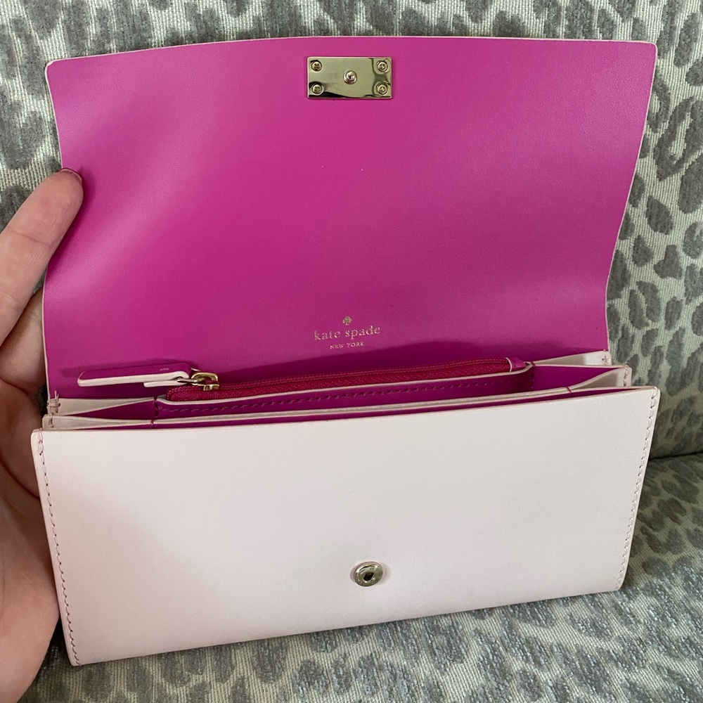 Kate Spade pink snap wallet